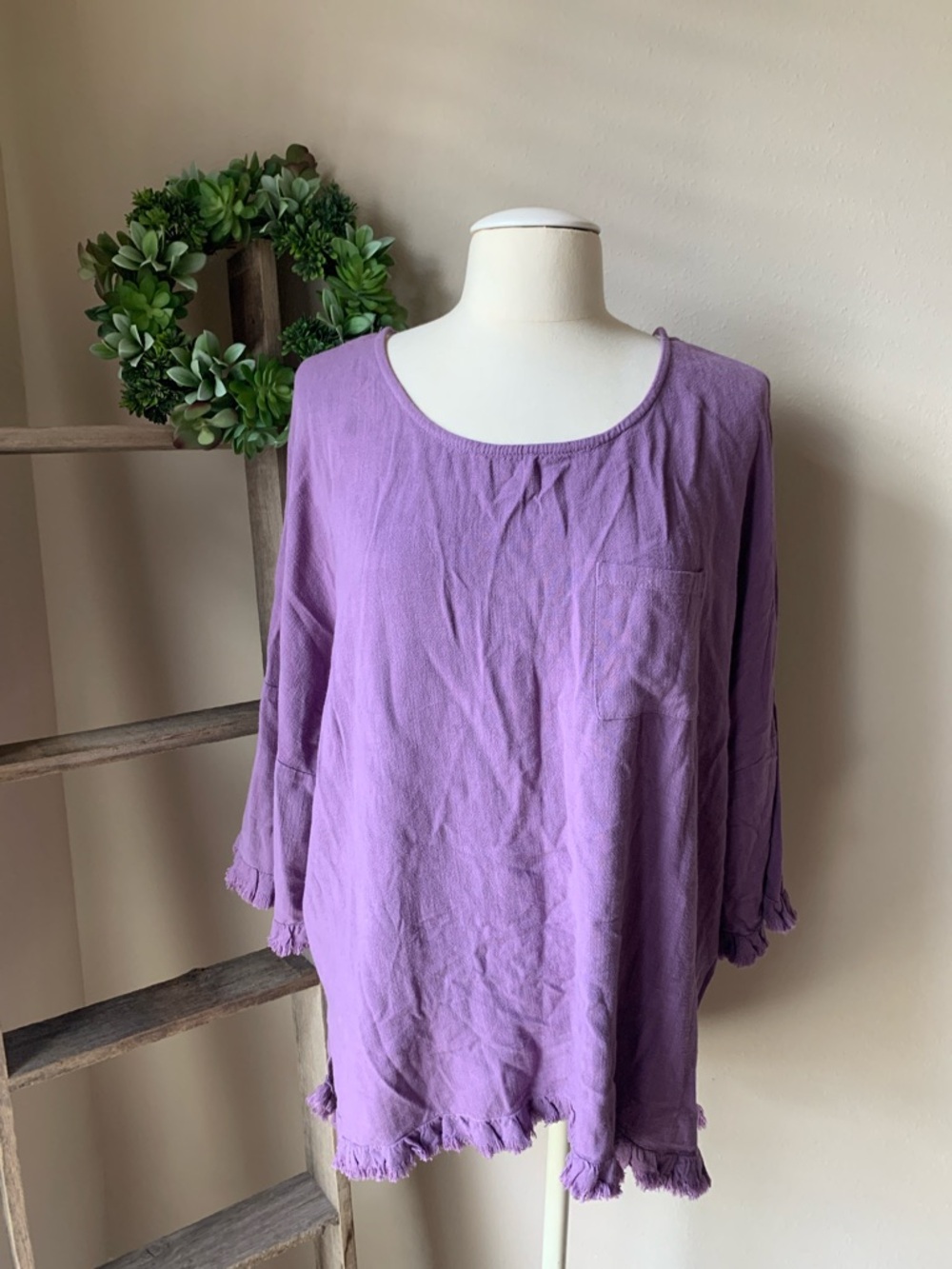 Umgee linen oversized top in lilac